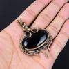 Черный драгоценный камень оникс чистая медная проволока обернутая ювелирные изделия ручной работы кулон