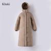 Длинная теплая куртка-пуховик выше колена с капюшоном, толстое ветрозащитное зимнее пальто 2024 года, женская однотонная повседневная приталенная куртка с хлопковой подкладкой