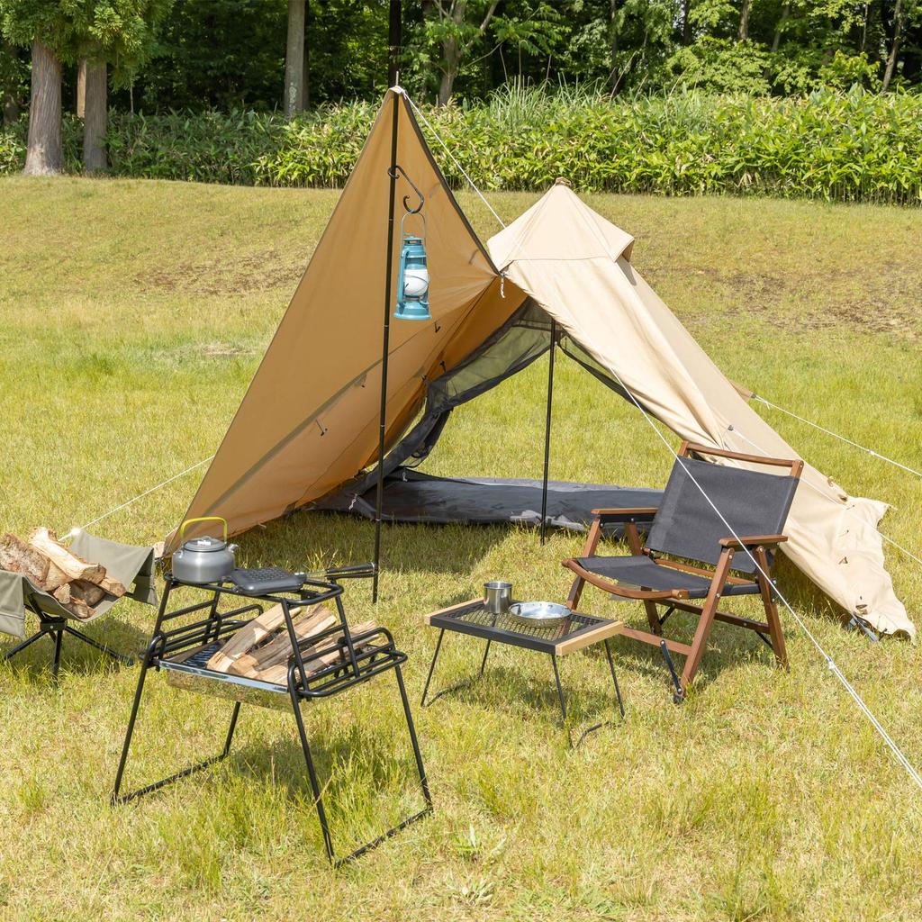 BUNDOK Solo Teepee 1 TC 1 Sand Beige Tent Blended Cotton Full Closure Skirt BDK-75TCSB [For Person] One-pole Roll-up