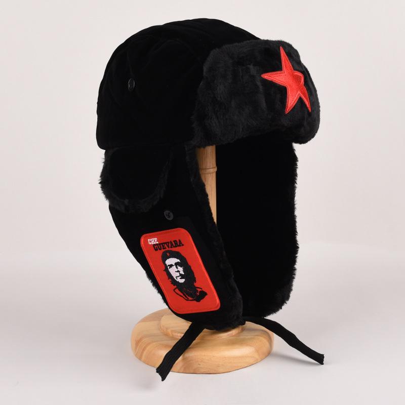 Шапка Thunderbird для мужчин, зимняя, теплая, детская, хлопковая, детская, для езды на велосипеде, красная, с пентаграммой, толстая, для холодной погоды