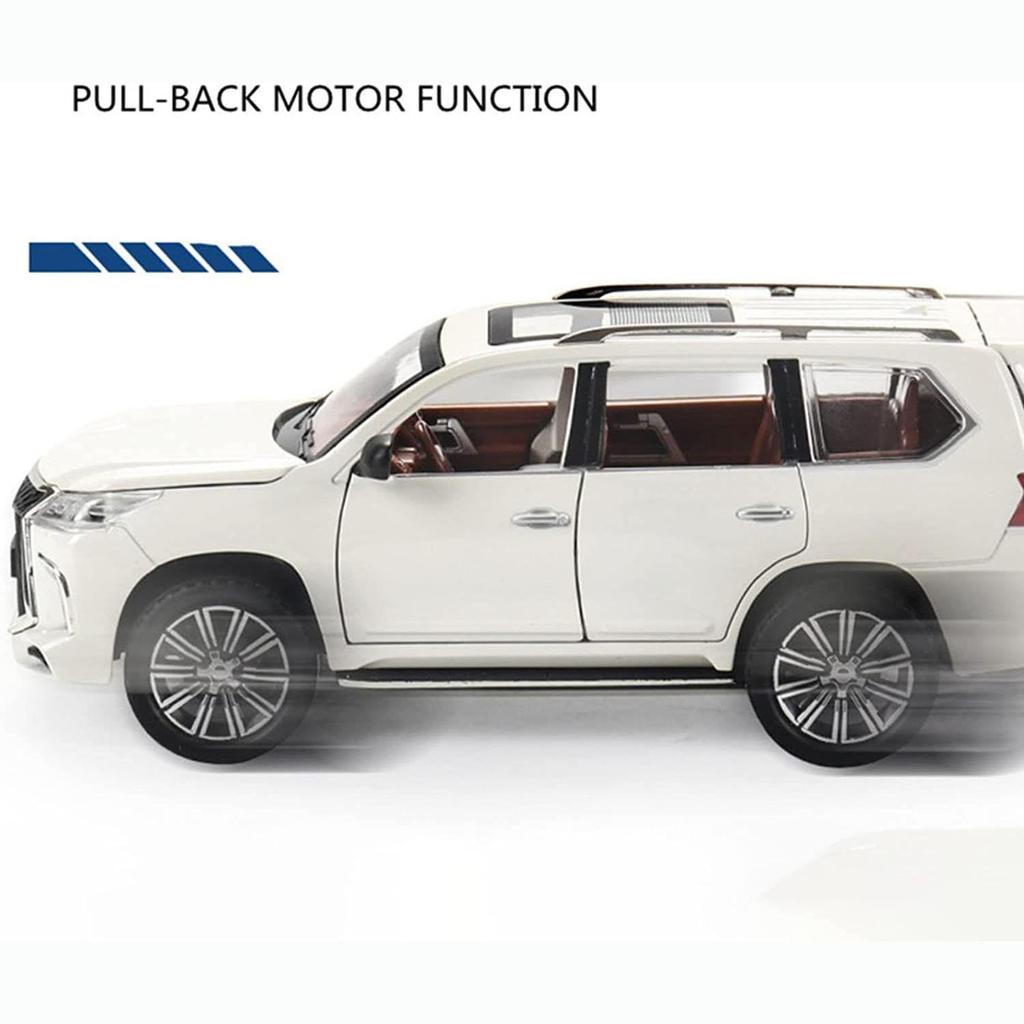 1:32-масштабная модель автомобиля Lexus LX570 для бездорожья из сплава, литая под давлением, металлическая игрушка-автомобиль с откатным механизмом со звуком и светом, 6 открытых дверей для детей, коллекция подарков для взрослых
