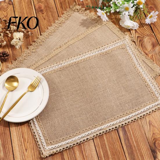 Long-lasting Placemats Bohemian Jute Heat-Insulating Wear-Resistant Stain-Proof Mats Reusable Wear-resistant Heat-Resistant Pads for Tables,