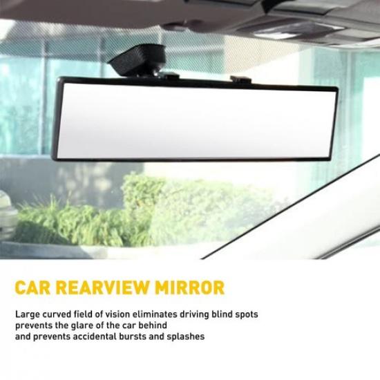Universal 300MM Convex Clear Interior Clip On View Rear Mirror For Auto Car