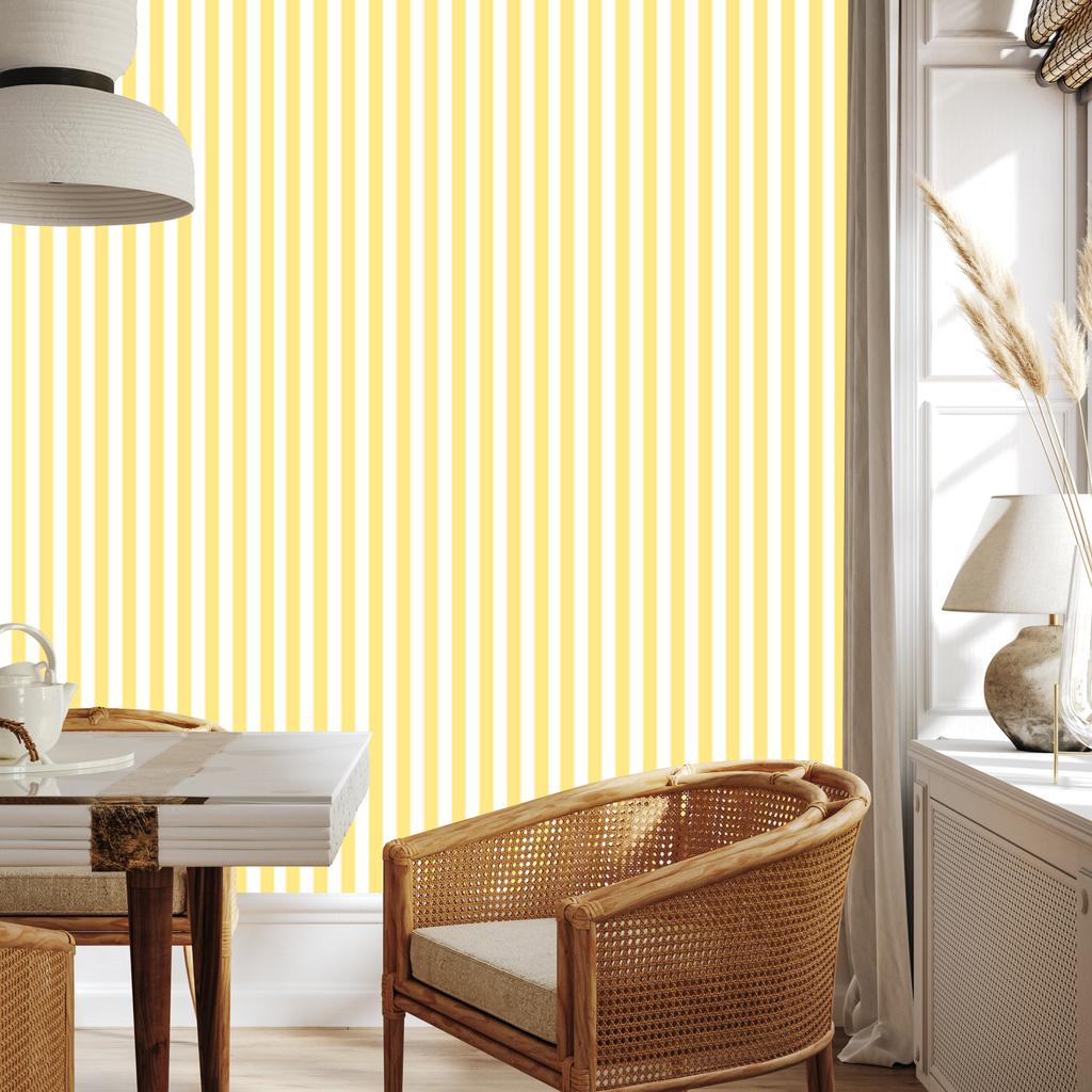 Cream and white striped wallpaper for living room and bedroom 50x1000