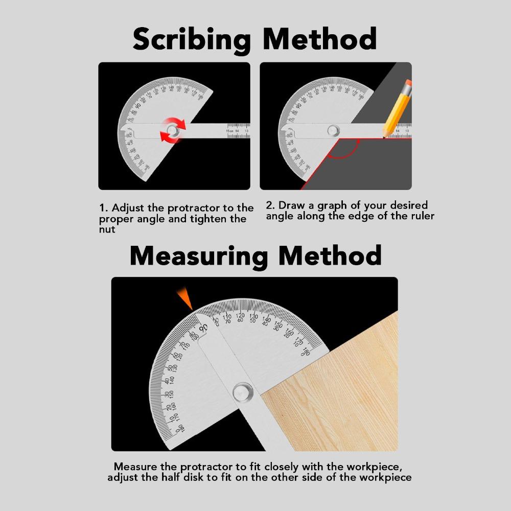 0-180 Degrees Angle Finder Ruler Round Head Measuring Tool Adjustable Protractor For Craftsman