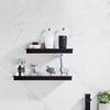 30-50cm Wall-mounted Bathroom Shower Shelf Black/White Wash Gargle Storage Rack Holder Toilet Organize Aluminum Bathroom Shelves