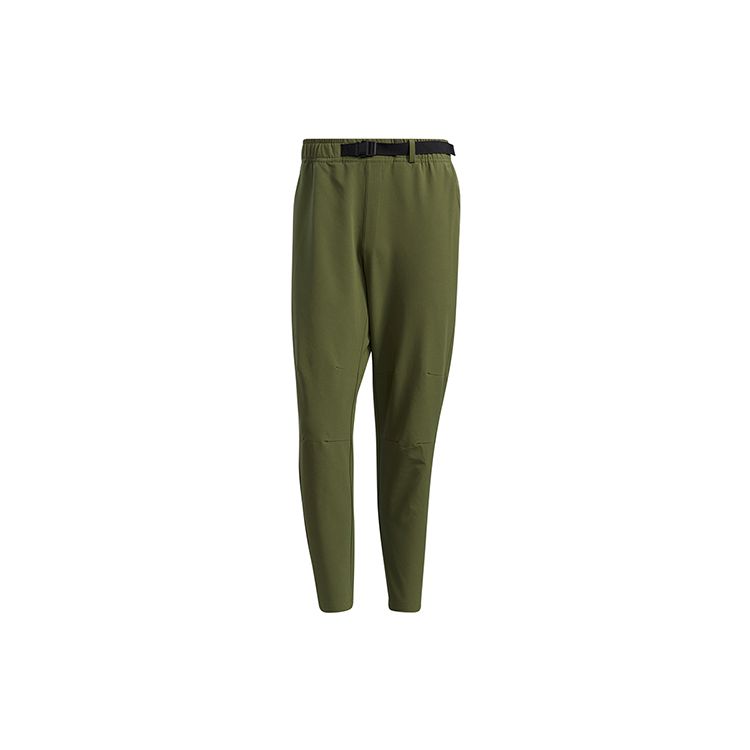 adidas Брюки из тканого материала для бега, мужские, армейско-зеленые, GP0954