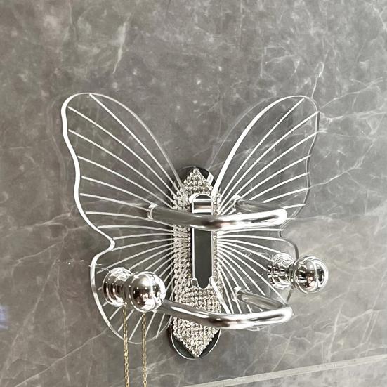 Полка для хранения расчески, самоклеящаяся полка для хранения в ванной комнате, акриловый держатель в форме бабочки