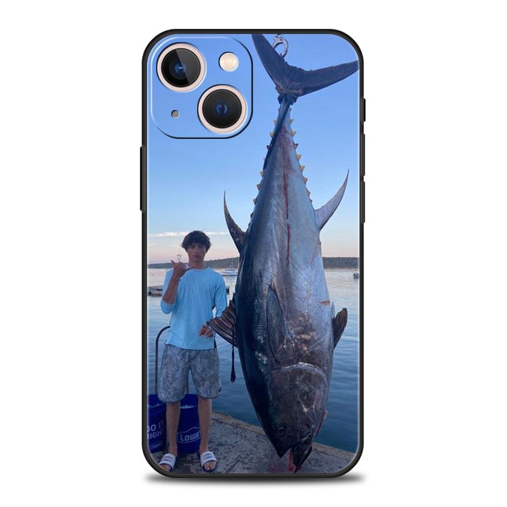 Чехол для телефона iPhone 16 15 14 13 12 11 Pro Max XS X XR SE 7 8 Plus Защитный чехол Голубой тунец iPhone 16e Мягкий чехол из ТПУ