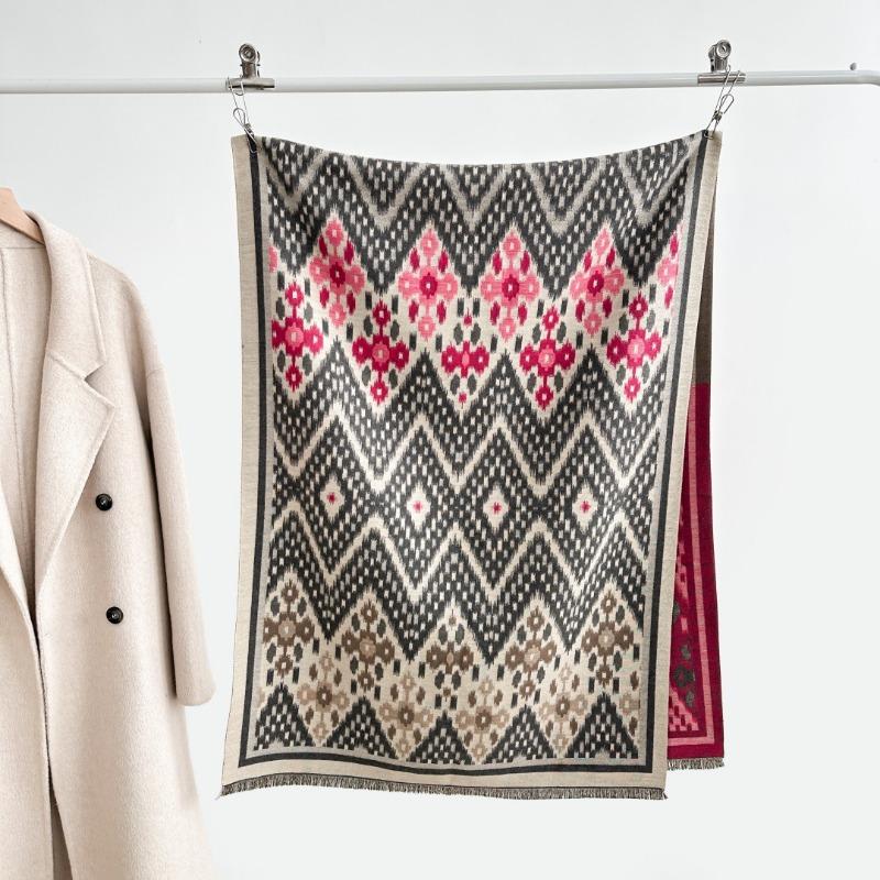 Scarf Women's Autumn and Winter Thickened Imitation Cashmere Thermal Air Conditioner Shawl Design Scarf Srvs