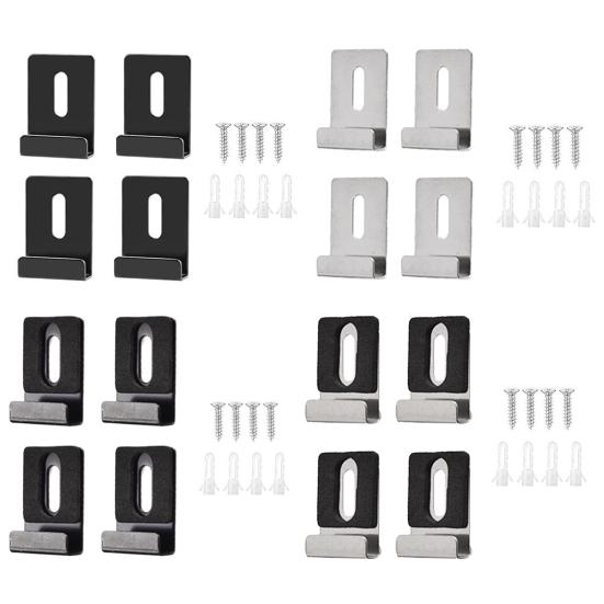 Металлические зажимы для зеркал. Комплект зажимов для подвешивания зеркала с широким каналом. Нержавеющий прочный несущий настенный монтаж. Большие тяжелые фиксаторы.