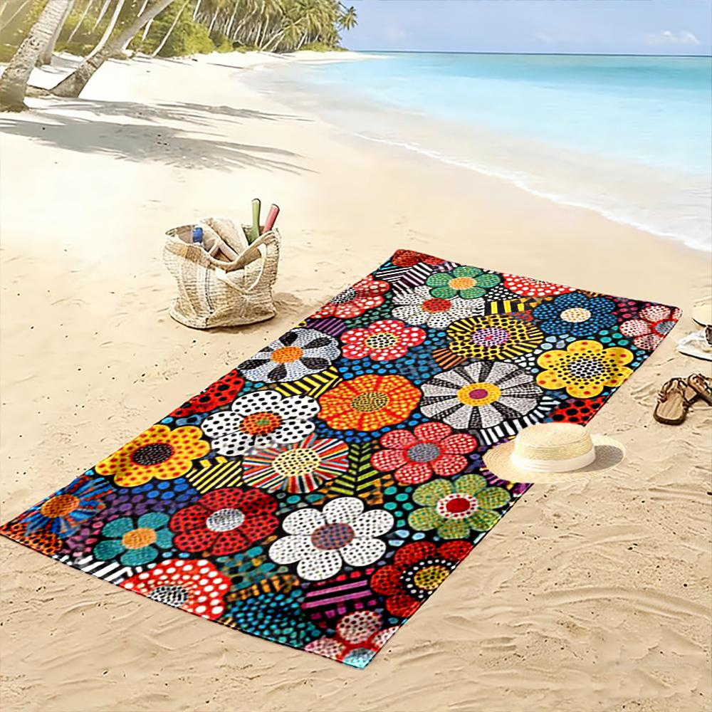 Colorful Floral Pattern Design Beach towel quick-drying for travel outdoor sports jogging beach and swimming