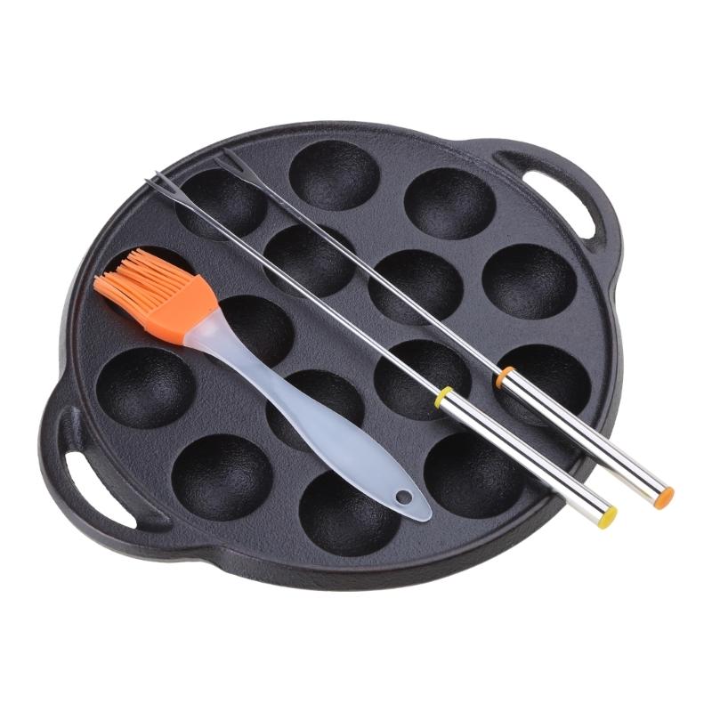 Форма для такояки круглая, для выпечки блинов, литая чугунная