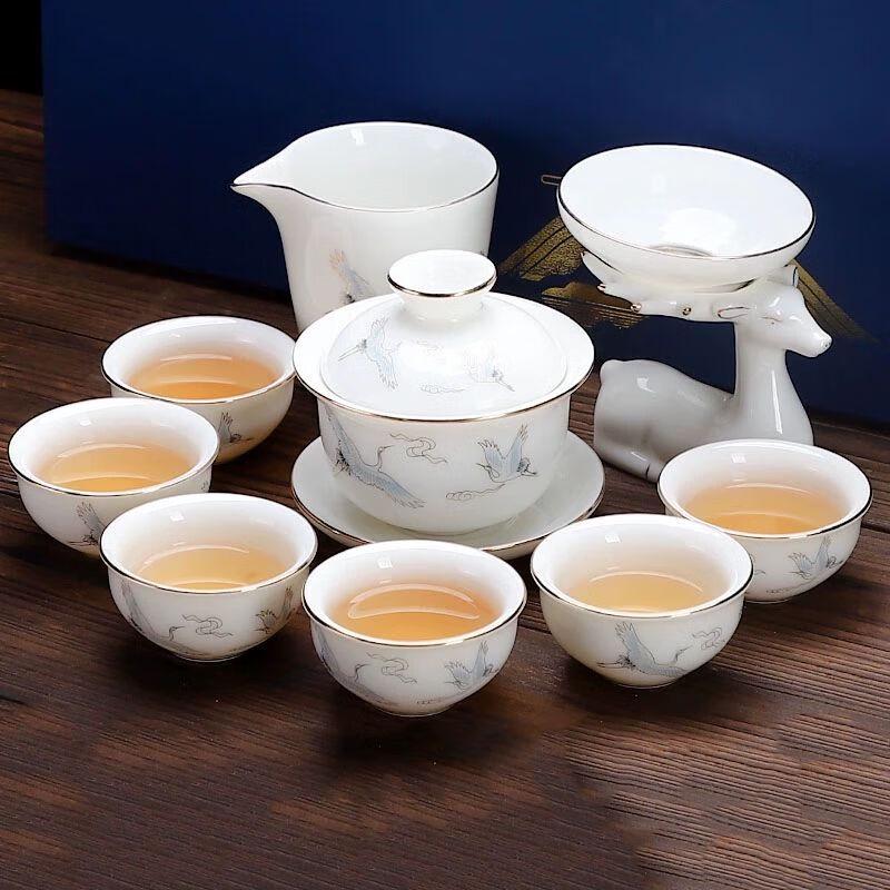 Qianyu Mutton Fat Jade White Porcelain Gongfu Tea Set