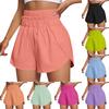 Женские повседневные летние эластичные пляжные шорты однотонные повседневные шорты