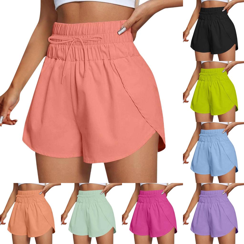 Женские повседневные летние эластичные пляжные шорты однотонные повседневные шорты