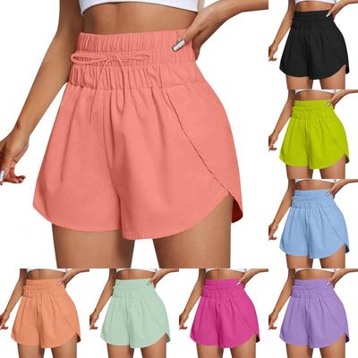 Женские повседневные летние эластичные пляжные шорты однотонные повседневные шорты