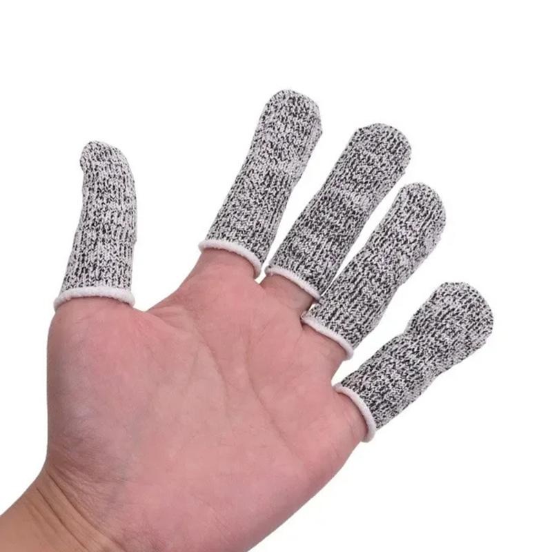 10 шт. Противоскользящие Защитные Наперстки для Пальцев Устойчивые к Порезам Многоразовые Перчатки-Чехлы для Пальцев для Кухонной Работы Легко Установить Чистить Быстрая Доставка