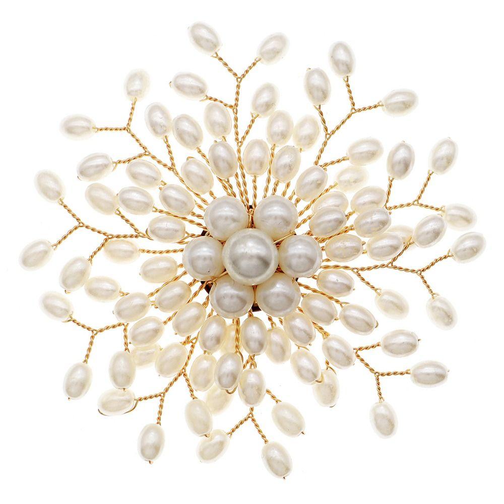 Korean Style Pearls Badge Exquisite Luxury Sense Brooch Jewelry Accessories Suit Collar Pin Daily