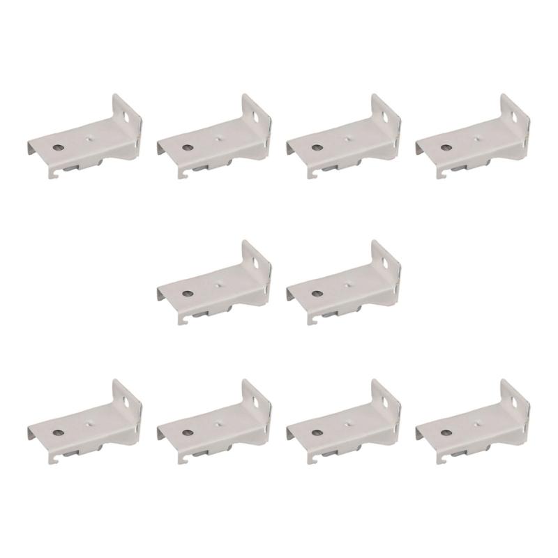 10Pc Wall Mount Curtain Rails Brackets Heavy Duty Metal Side Fixings Tool Quick Installation Design Curtain Track Holder