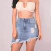 Летняя нерегулярная джинсовая короткая юбка, модная сексуальная потертая женская мини-короткая юбка, женская элегантная праздничная одежда с отверстиями 976