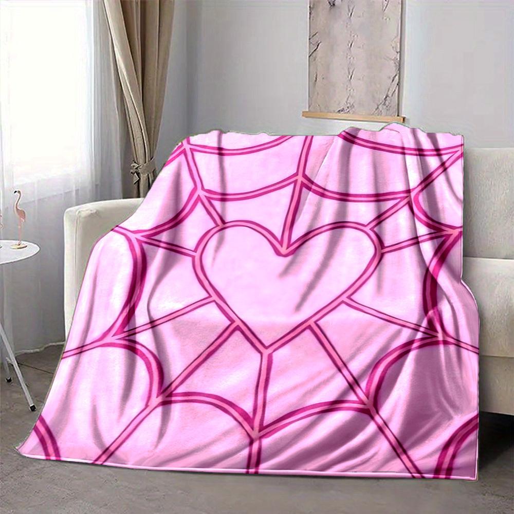 1pc Heart Web Blanket Warm, Cozy, And Soft, Suitable for Sofas, Beds, Cars, And Office Use.Perfect for Camping And Travel, Making It a Great Gift for