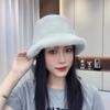 Multi-Coloured Plush Hat Winter Cute Net Red Warm Hat Padded Fisherman Hat Big Head Cap Hat Women's Hat