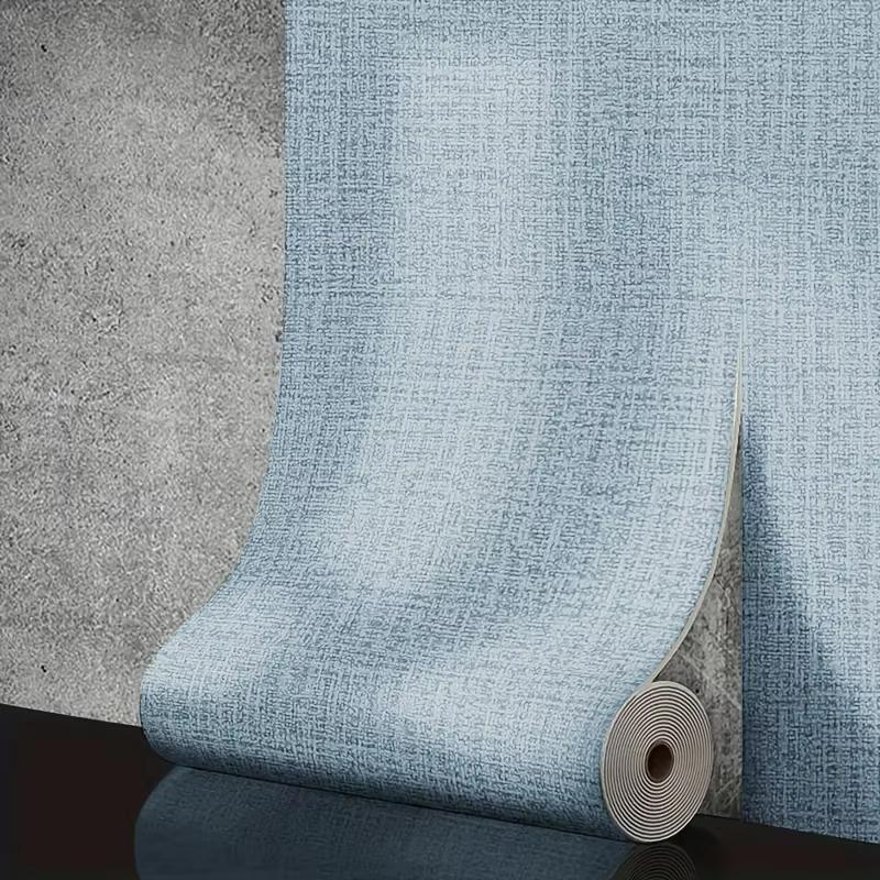 Декоративные водонепроницаемые и устойчивые к плесени ПВХ утолщенные 3D льняные вспененные самоклеящиеся однотонные обои для фона, наклейка на стену