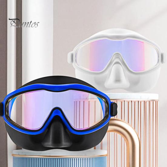 Kids Swim Goggles with Nose Cover Anti-Fog UV Protection Diving Face Guard Wide-Angle Lens No Leak Pool Goggles for Kids Age 3-15