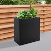 28x12x28in Rectangular Metal Planter Box, Steel Planter Box with Removable Insert Shelf Freestanding for Gardens,Courtyards