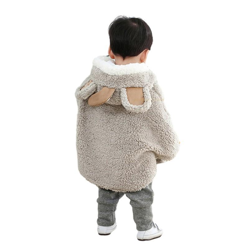 Kids Cape Baby Boys and Girls Hooded Cloak Solid Color Warm Children's Shawl Coat