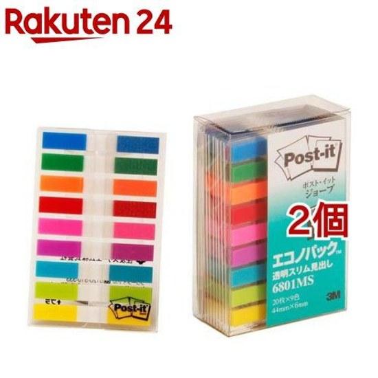 Post-it Job Eco Pack Transparent Slim Index 6801MS (20 sheets 90 pads 2 set)