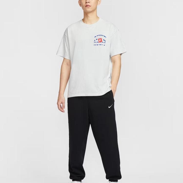 Nike Удобная Модная Минималистичная Универсальная Футболка с Коротким Рукавом Мужские Топы Пыльно-Светлый HJ3437025