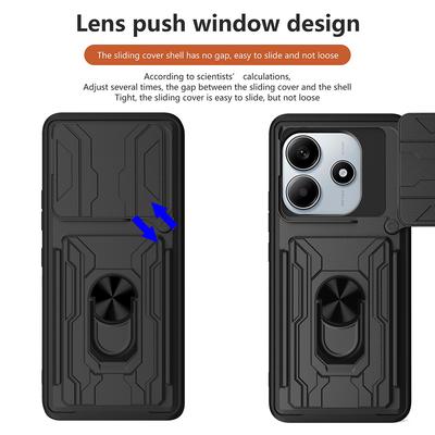 Для Xiaomi Redmi Note 14 5G чехол PC+TPU подставка для телефона задняя крышка со слайдером камеры