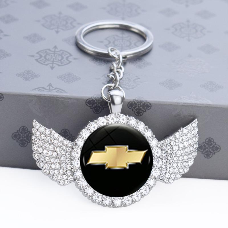 dbmxsr1 Diamond Car Badge Keyrings Fashion Key Chain Accessories for Chevrolet Captiva Spark Aveo Matiz Cruze S10 Sail Trax Tahoe Malibu
