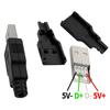 10 шт. Тип A Штекер-Розетка USB 4-контактный Разъем с Черной Пластиковой Крышкой Типа A DIY Наборы