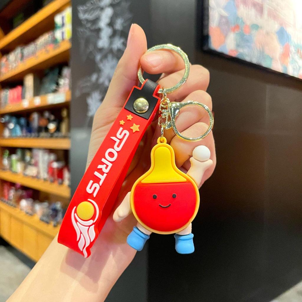 3D Спортивный кулон-брелок - Креативный мультяшный футбольный и баскетбольный аксессуар для ключей для автомобиля или школьного рюкзака