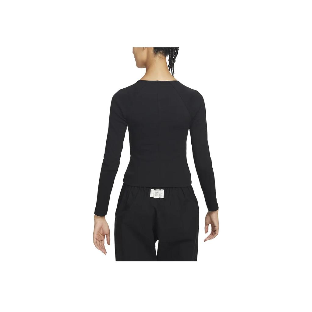 Nike Sportswear Logo Embroidered Double Zip Bone Opening Jacket Women Jacket Black FD2377-010