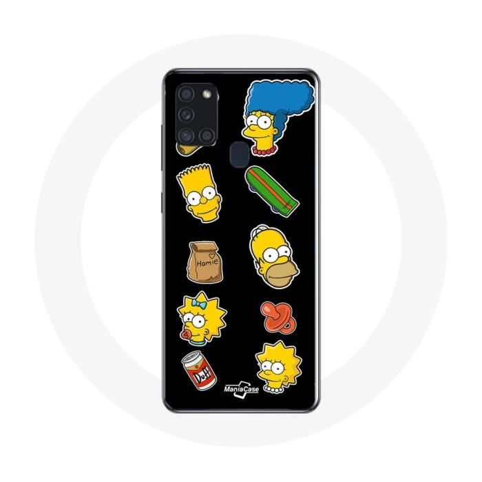 Samsung Galaxy A21S Case The Simpsons Stickers Black Background