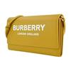 Burberry Logo Print Leather Crossbody Wallet Bag Mustard Yellow Gold Hardware Fashion Daily Use 80463081