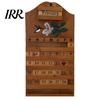 Wooden Flip Calendar Handmade Vintage Perpetual Reusable Wall Mounted Adjustable Date with Interchangeable Blocks Rustic Hummingbird Floral