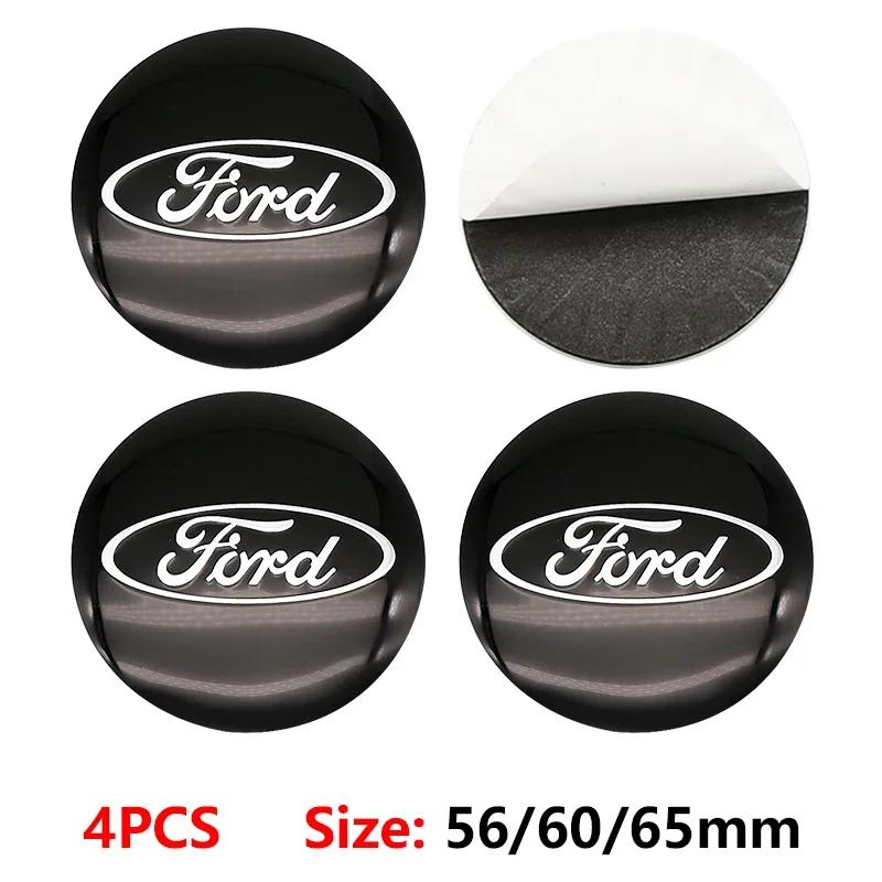 New 2026 Car Sticker 4pcs 56/60/65mm Car Exterior Decorative Accessories Wheel Hub Center Cap Stickers Accessories For Ford Focu