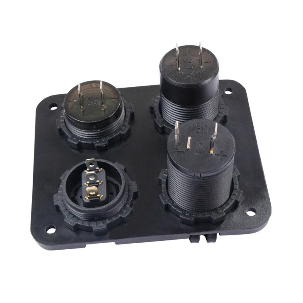 Автомобильное зарядное устройство 4 в 1, панель переключателей, переключатель PD QC3.0, двойная USB-разъем для зарядного устройства, цифровой вольтметр, 12 В, 4,2 А, адаптер питания для кемпера и мотоцикла