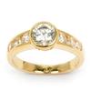 Solitaire Gold Plated 'Sissi' Golden White - 6 Mm