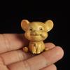 Cypress Wood Little Mouse Penguin Little Rabbit Sculptures and Figurines Cute Home Room Office Desk Decoration Wood Carving
