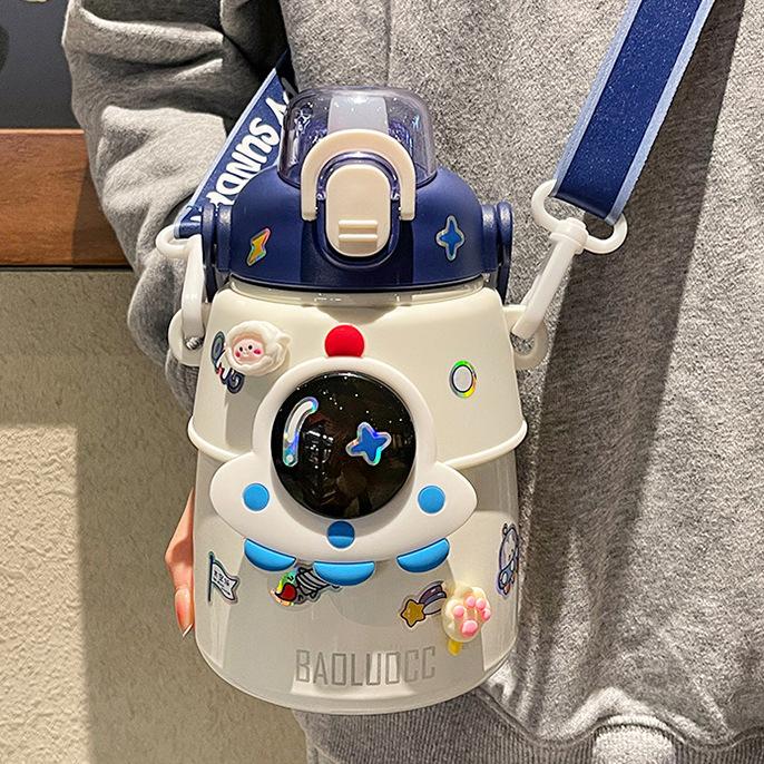 Милый, очень милый детский термос-чашка для девочек, высокий уровень внешнего вида, для студентов, соломенный чайник, большая емкость, переносной горшок