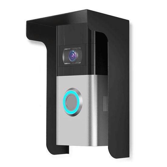 Погодостойкий чехол для дверного звонка с кольцом Металлический чехол для дверного звонка Водонепроницаемая защита от солнца Простая