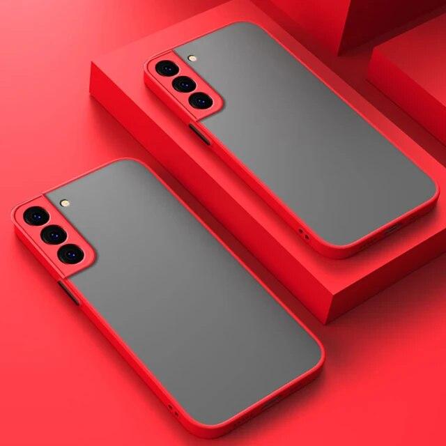 Матовый прозрачный силиконовый чехол для Samsung Galaxy S24 Ultra S23 Plus S22 S21 S20 FE, противоударная броня, жесткий защитный чехол из ТПУ для камеры ПК для Galaxy S24 +
