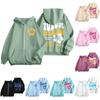 Women's Zip Up Hoodies Teen Girls  Flowers Printed Sweatshirt Clothing Casual Drawstring Jacket With Pockets