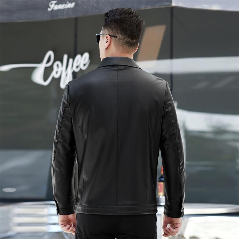 Куртка из натуральной кожи, осеннее и зимнее пальто, повседневная мужская овчина высокого класса плюс бархат, потертая кожа, трендовая одежда